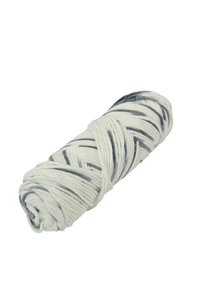 Germag AȚĂ DE LÂNĂ – Super Moale 100g | Alb cu Gri Închis | Lână Moale pentru Tricotat, Croșetat