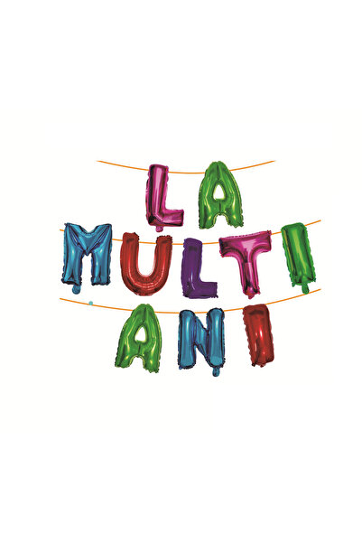 SDX Market Baloane metalice colorate din folie, „La mulți ani”, 6 m x 45 cm