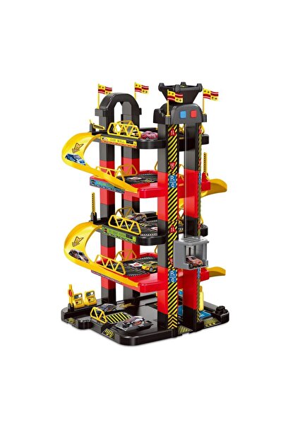OEM Set de joaca Parcare cu 5 niveluri, lift si 10 masinute 43x22x74 cm
