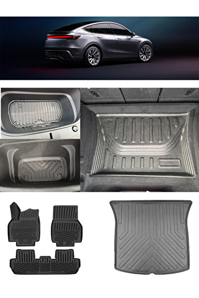 Rizline Tesla Model Y Juniper 2025 ve Sonrası 3D Havuzlu Paspas ve 3D Tüm Bag...