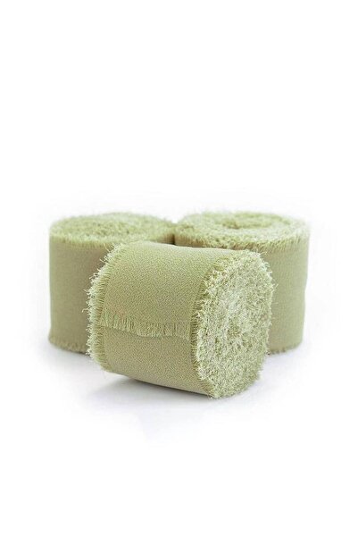 ARTIZAAR 3 x panglica de matase, verde olive, 4cmx5m, pentru invitatii de nun...