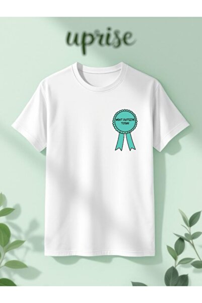 Vordevia Rozet cu imprimeu Bumbac supradimensionat Alb tricou