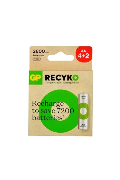 Genel Markalar GP ReCyko AA 2700 Series 2600 mAh Şarjlı Kalem Pil 6lı