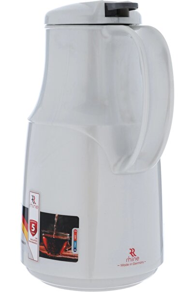 rexa ترمس ألراين ماركوتيك، سعة 1 لتر، ضاغط، وعاء داخلي زجاجي، غلاف خارجي بلاستيكي - فضي