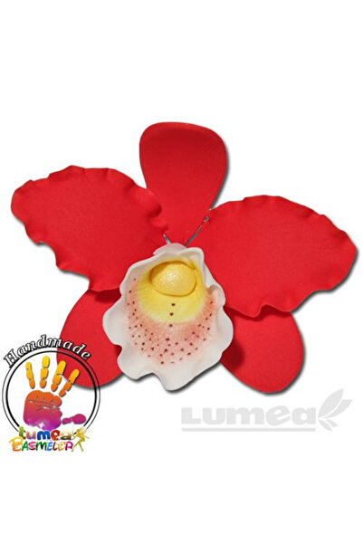 Lumea Orhideea cattleya XL rosu din pasta de zahar, L11 cm x l 8 cm x h5 cm , 30g -