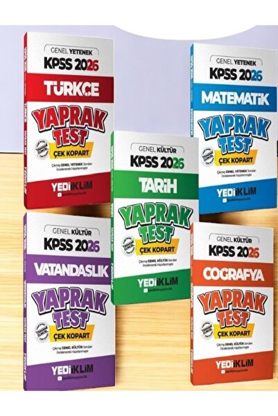 Yediiklim Yayınları 2026 KPSS Genel Yetenek Genel Kültür Çek Kopart Yaprak Te...