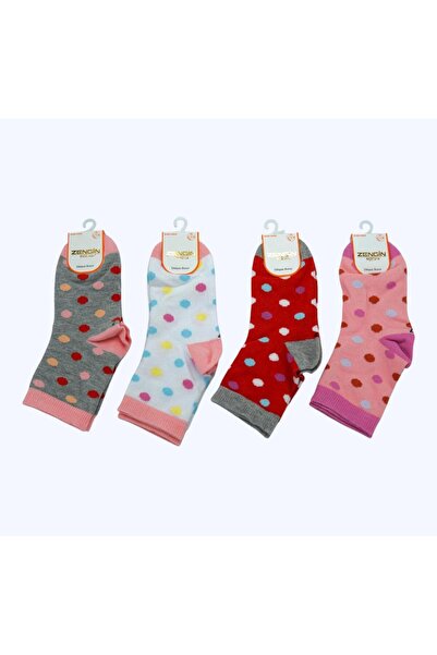 RAPAPA Κοριτσίστικες κάλτσες χωρίς ραφή πουά 4 τεμαχίων 3120-K