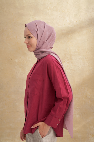 ARMANDA Bambu Baroq Pattern Shawl - Dried Rose