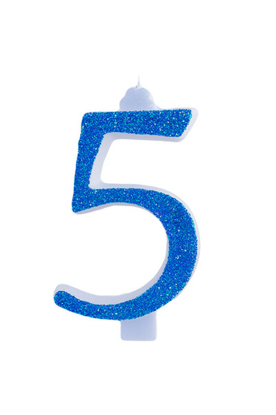 Lumea Γιγαντιαία κεριά με αριθμούς αρ. 5 μπλε -