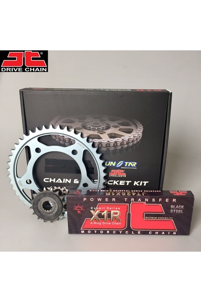 JT ZİNCİR DİŞLİ SETİ HONDA CBR R 125cc ZİNCİR: JT-428X1R ÇELİK-128 ÖN-ARKA Dİ...