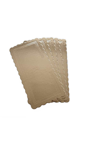 Lumea Plansete tort groase dreptunghiulare aurii dantelate, 35 x 17 cm, 5 buc. -