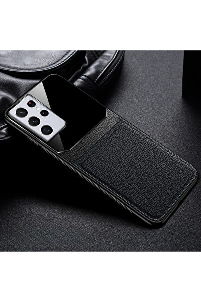 Zebana Lens Deri Kılıf Samsung Galaxy S24 Ulrta uyumlu