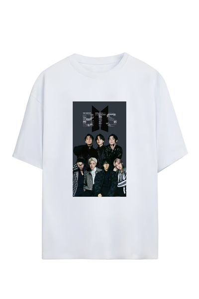 GraffTee تي شيرت قطني كبير الحجم للجنسين من BTS