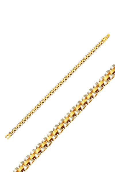 Bilezikci İki Renkli Rolex Altın Bileklik 14 Ayar