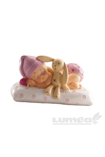 Lumea Figurina bebe dormind roz- deKora