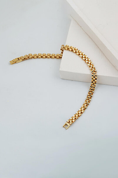 Bilezikci Rolex Tarzı Unisex 14 Ayar Altın Bileklik