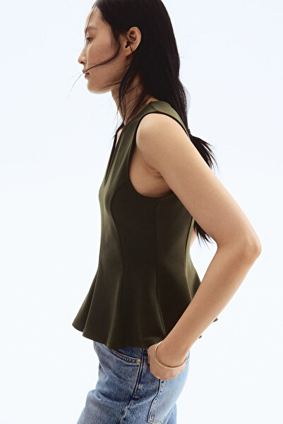 H&M Peplumlu İnterlok Üst