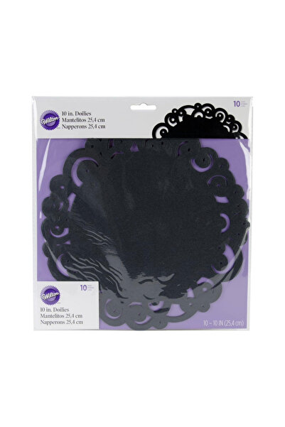 Lumea Set hartii dantelate Negru, 25 cm, 10 buc. -Wilton