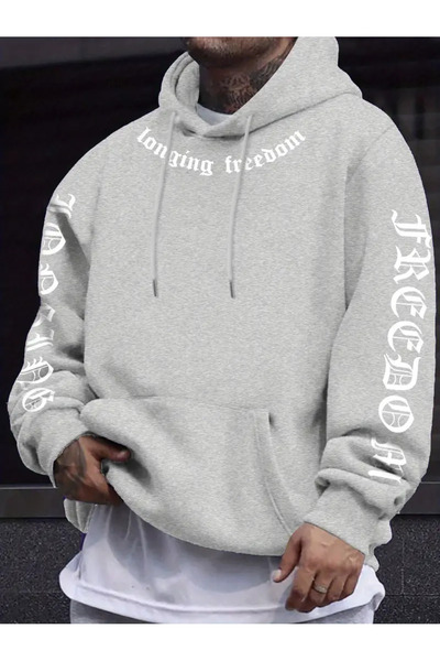 valeriae Άνετο φούτερ με γραφικό κουκούλα "Thirst For Freedom" για άνδρες