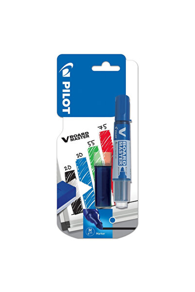 Pilot Set Marker Tabla Vboard Master cu rezerva, Albastru