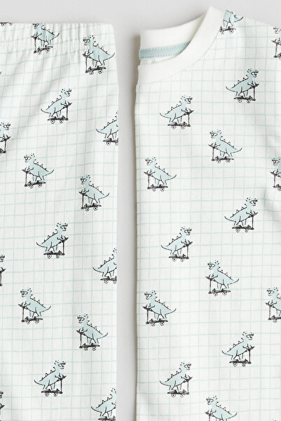 H&M Desenli Jarse Pijama Takımı