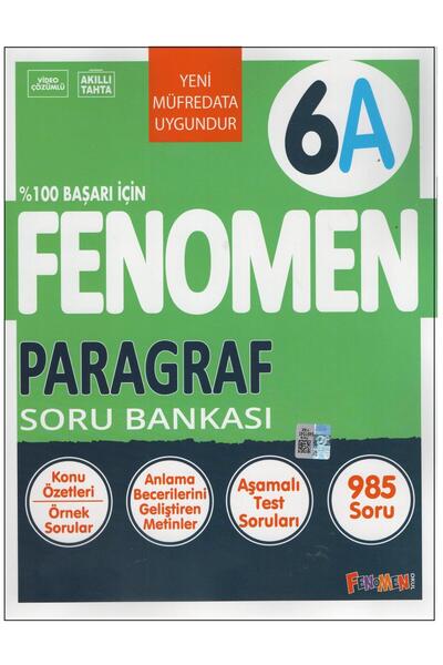 Fenomen Yayıncılık Fenomen 6A Paragraf Soru Bankası