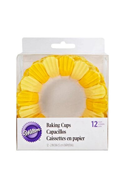 Lumea Hartii briose Galbene, in forma de Flori, 12 buc. - Wilton