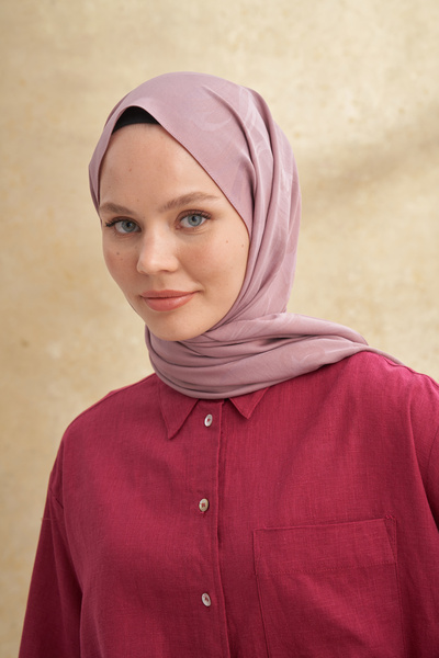 ARMANDA Bambu Baroq Pattern Shawl - Dried Rose