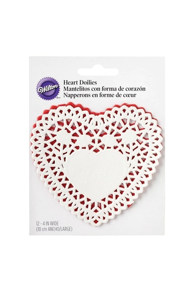 Lumea Set hartii dantelate in forma de inima rosu si alb, 2 buc. -