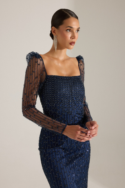 BETTY & SAM PATRIZIA LACİVERT ELBİSE