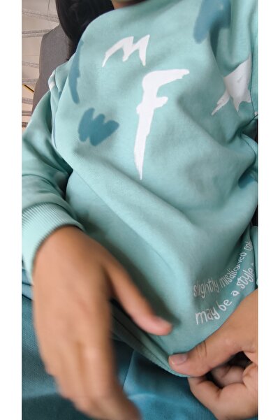 Miniworld Erkek Kız Çocuk Alt Üst Takım Unisex Uzun Kollu Eşofman Rahat Spor Şık Modern Tasarım Ribnalı