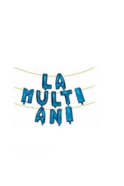 SDX Market Set of 10 Blue Metallic Foil Balloons, "Happy Birthday", 10 m x 80 cm, Blue