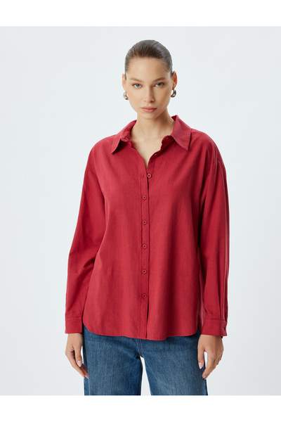 Koton Cotton LonG Sleeve Classic Collar Shirt - ButtoneD