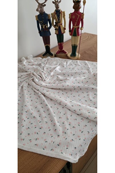 minnakya Pamuklu çift katlı biyeli penye yeni doğan bebek battaniyesi 80*90