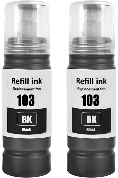 EPSON 103 L1110, L1210, L1250, L3110, L3111, L3150, L3151 Uyumlu Siyah muadil Mürekkep 70ml 2 ADET