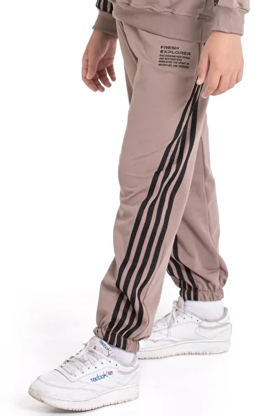Cansın Mini Cream Boy's Stripe Detailed Sweatpants 21500