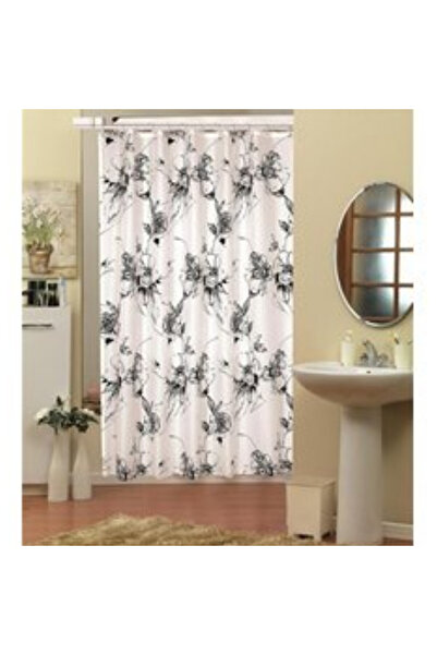 abnturk 100 % Polyester 2 kanatlı Şu Geçirmez Banyo Duş Perdesi 160x240