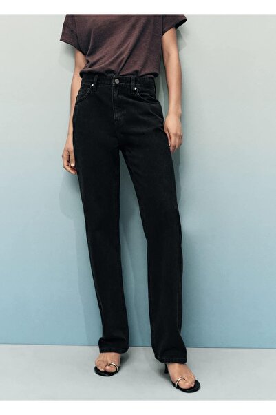MANGO Woman Matilda yüksek belli düz kesim jean pantolon