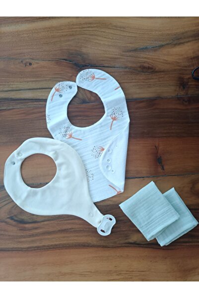 Latelier Midumi Baby Liquid-Proof Drool Bib, Pacifier Holder Bib, and Muslin ...