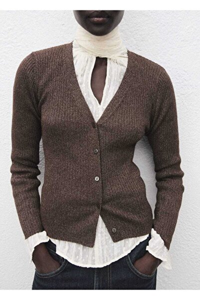 MANGO Woman Kanal örgü cardigan