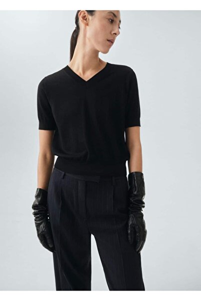 MANGO Woman %100 yün V yaka triko kazak