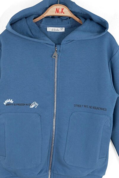 NK Boy's Freedom Zippered Sweatshirt Age 4-8 Blue
