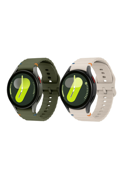 Novatis Samsung Galaxy Watch 4/5/6/7/Fe/40/40/44 Classic 42/43/46/47mm Cord Set of 2 Sports Silicone Cord