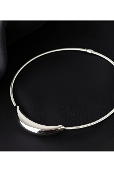 KANERUZ قلادة فولاذية مقاومة للتشوه مع مغناطيس بلون فضي