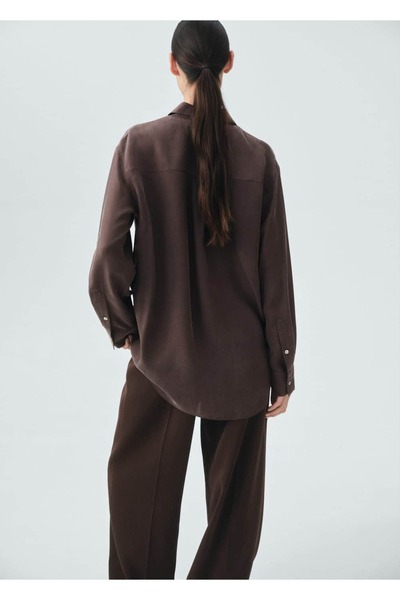 MANGO Woman %100 ipek oversize gömlek