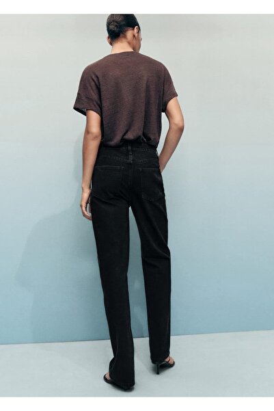 MANGO Woman Matilda yüksek belli düz kesim jean pantolon