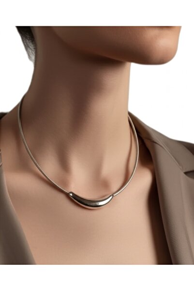 KANERUZ قلادة فولاذية مقاومة للتشوه مع مغناطيس بلون فضي