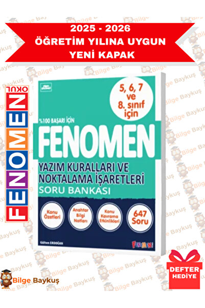 Fenomen Yayıncılık 8.Sınıf Anlam Bilgisi + Yazım Kuralları Soru Bankası Seti 2'li + Defter Hediye