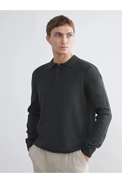 LC Waikiki Lcwaikiki Polo Collar Long Sleeve Men's Knitwear Sweater (W5)