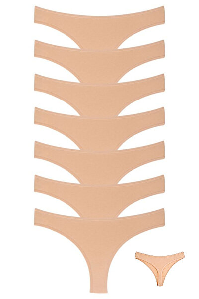 Dominant Kadın Ten Rengi Tanga Pamuklu Likralı 7'Li Paket 1807-Classic